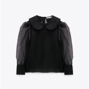 NWT Zara size M, Peter Pan Organza Blouse
